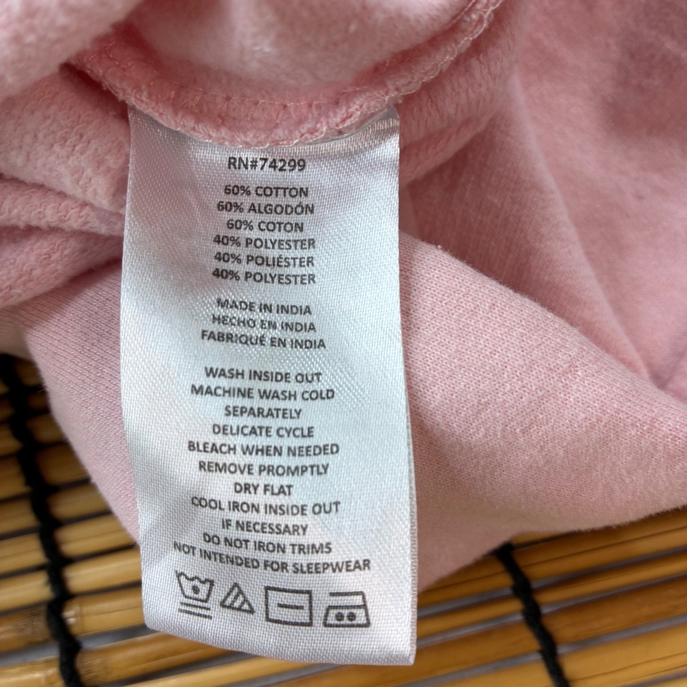 DKNY Girls Pink Heart Boucle Sweatshirt Lace Up Back Size 5 Pullover - Picture 6 of 6